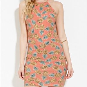 Forever 21 Pineapple Halter Dress